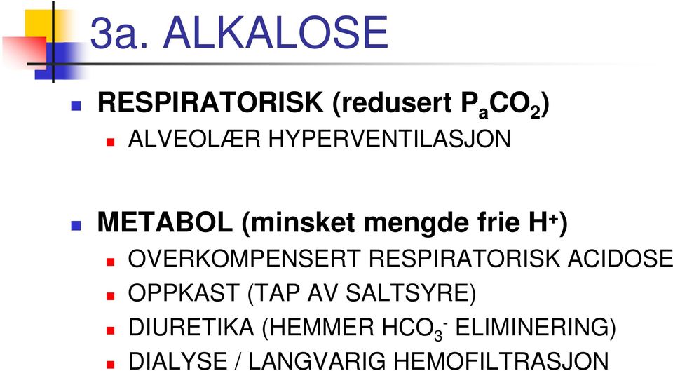 OVERKOMPENSERT RESPIRATORISK ACIDOSE OPPKAST (TAP AV