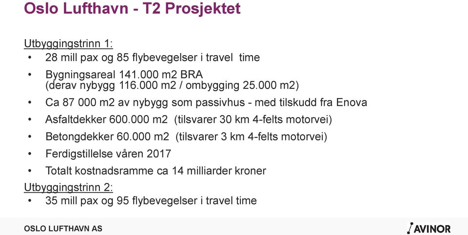 000 m2) Ca 87 000 m2 av nybygg som passivhus - med tilskudd fra Enova Asfaltdekker 600.