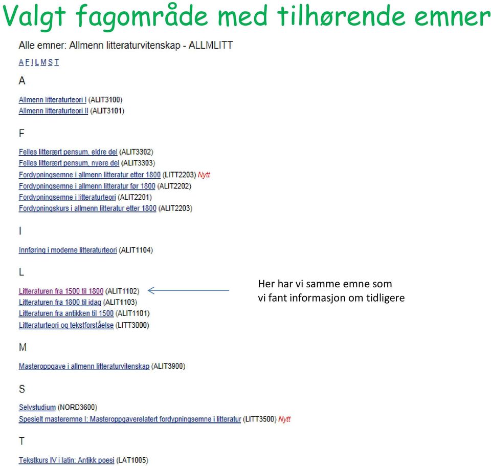 har vi samme emne som