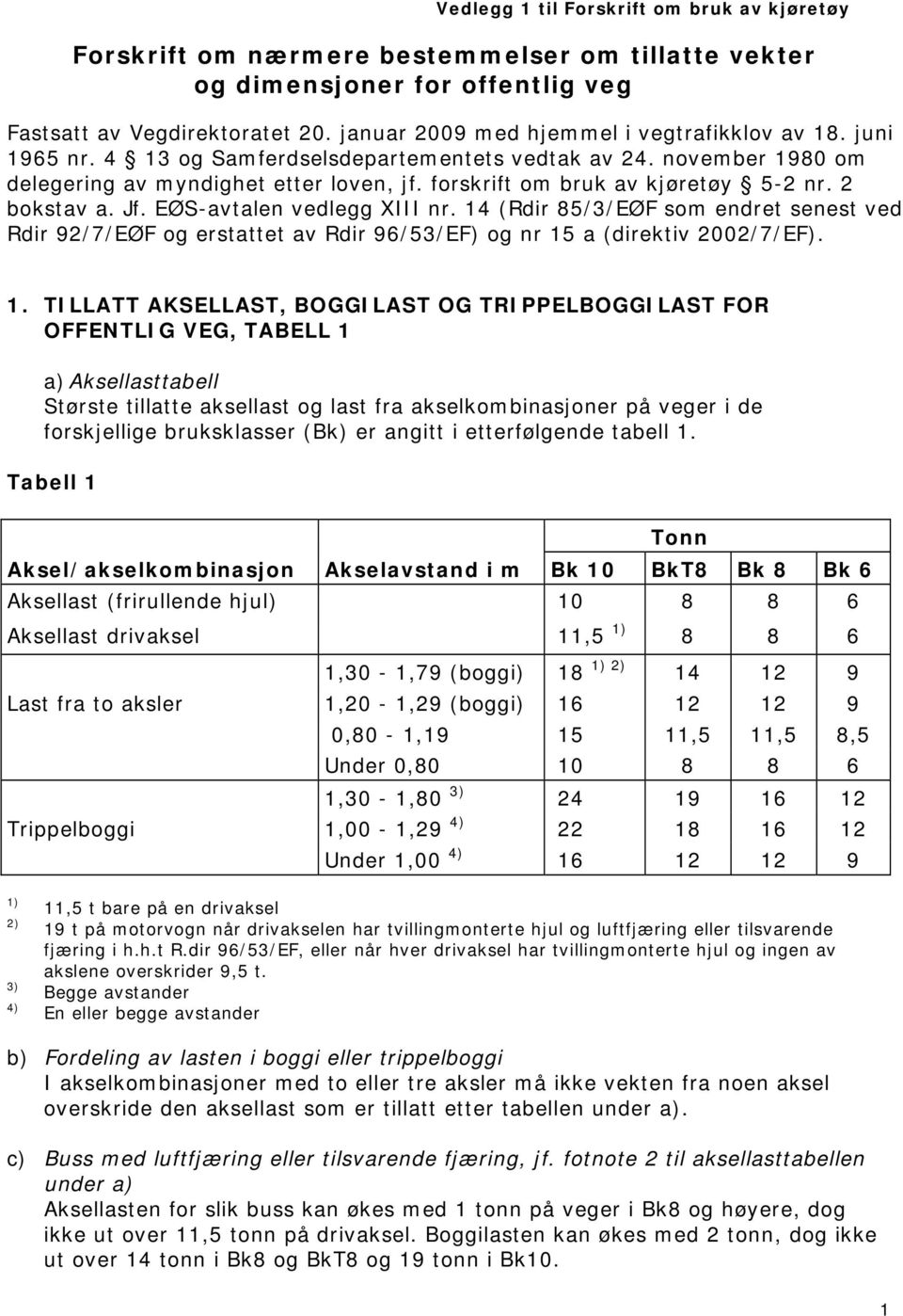 forskrift om bruk av kjøretøy 5-2 nr. 2 bokstav a. Jf. EØS-avtalen vedlegg XIII nr.
