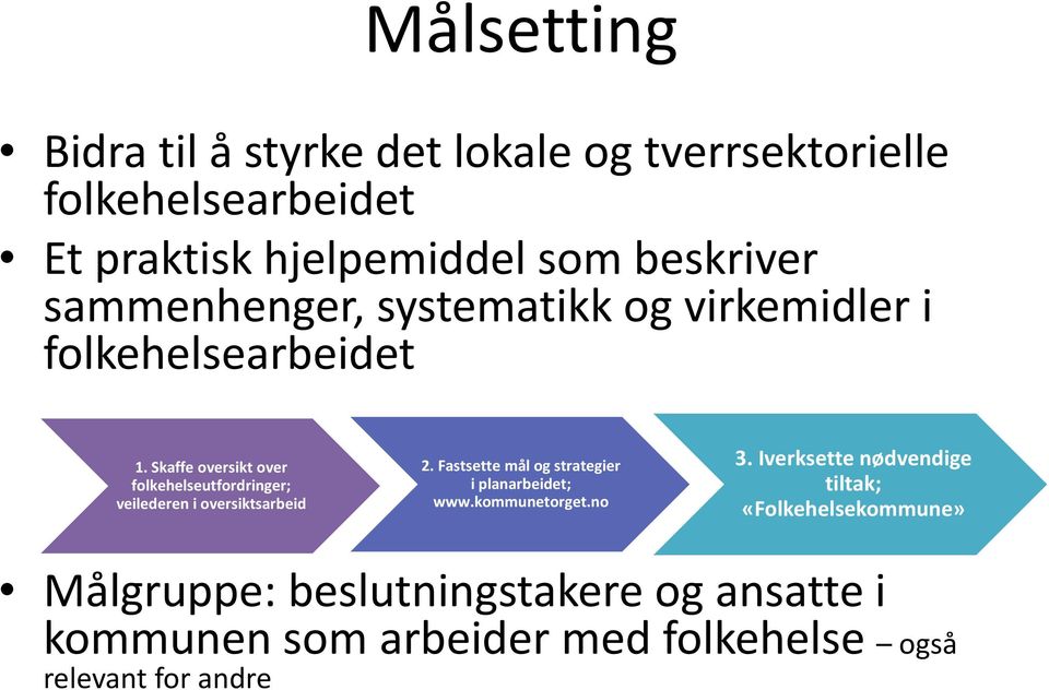 Skaffe oversikt over folkehelseutfordringer; veilederen i oversiktsarbeid 2.