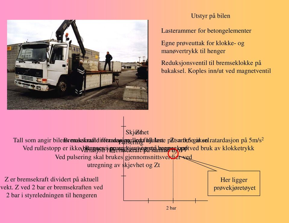 en ratardasjon på 5m/s 2 Ved rullestopp er ikke Variasjon bremsereserven Regnes i 0,2 prosent bremsekraft kjent av største og på må samme bremsekraft regnes hjul opp ved bruk av