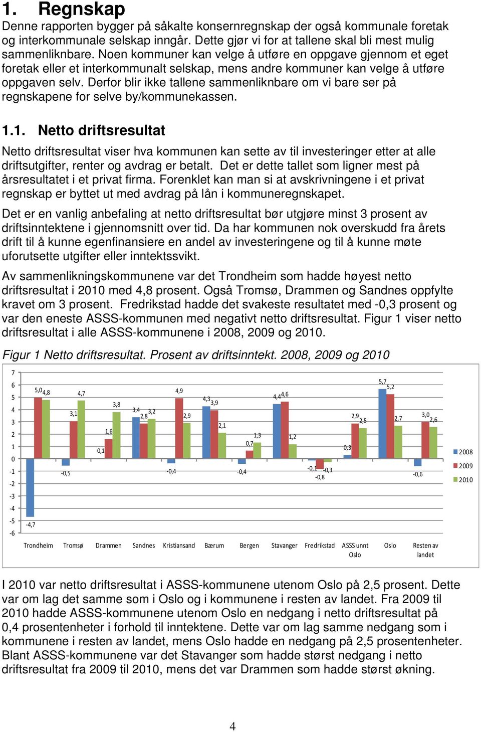 Derfor blir ikke tallene sammenliknbare om vi bare ser på regnskapene for selve by/kommunekassen. 1.