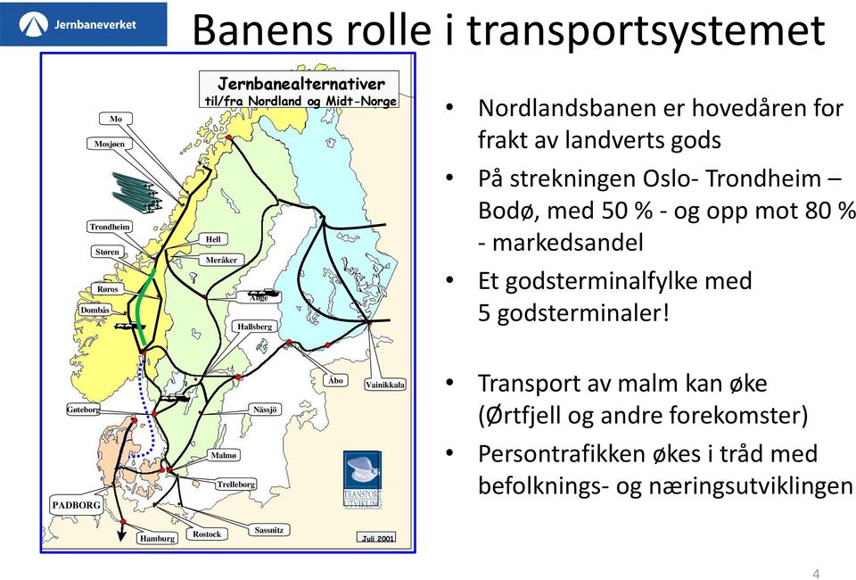 80 % - markedsandel Et godsterminalfylke med 5 godsterminaler!