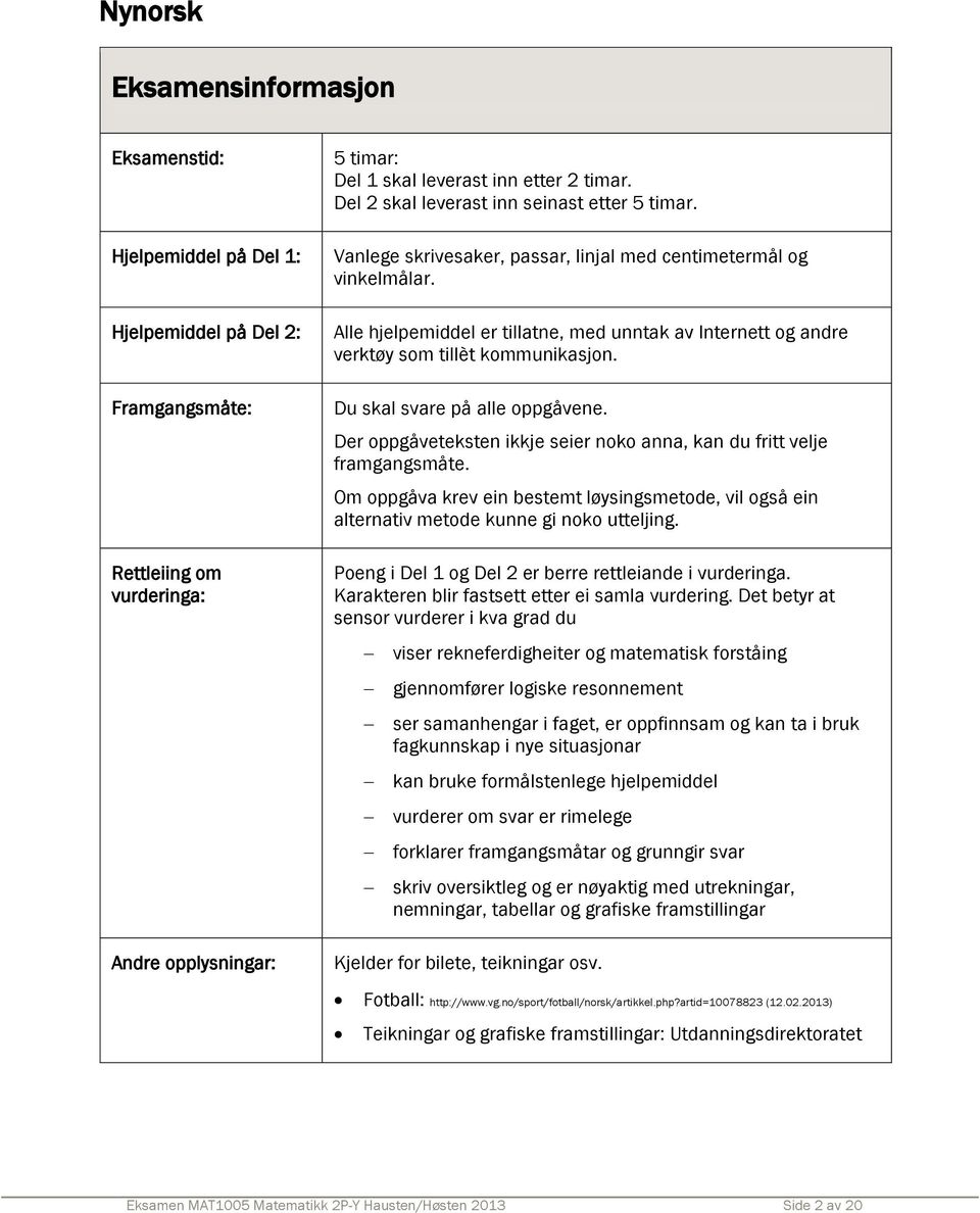 Eksamen MAT1005 Matematikk 2P-Y. Nynorsk/Bokmål - PDF Free Download