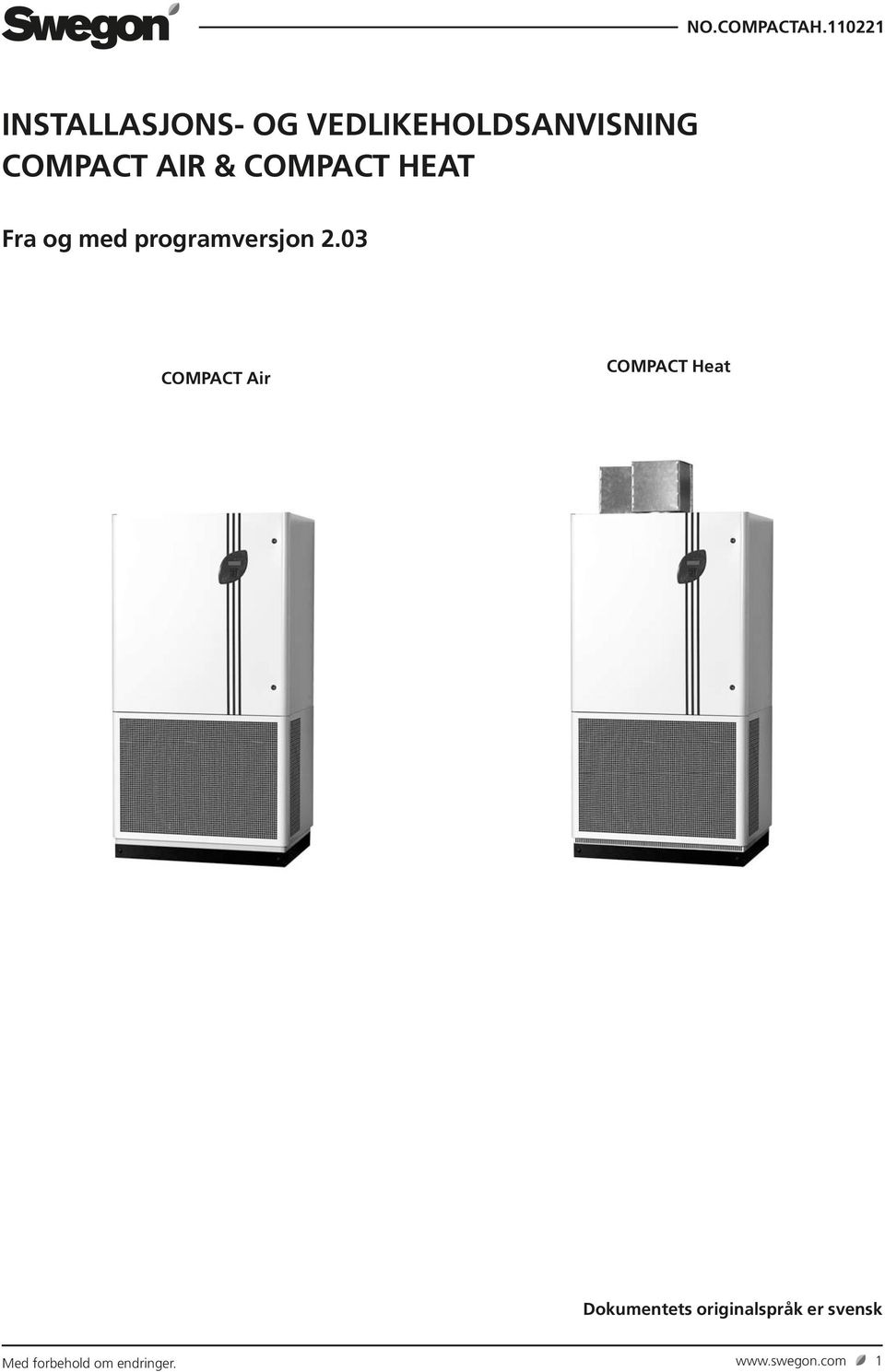 03 COMPACT Air COMPACT Heat Dokumentets