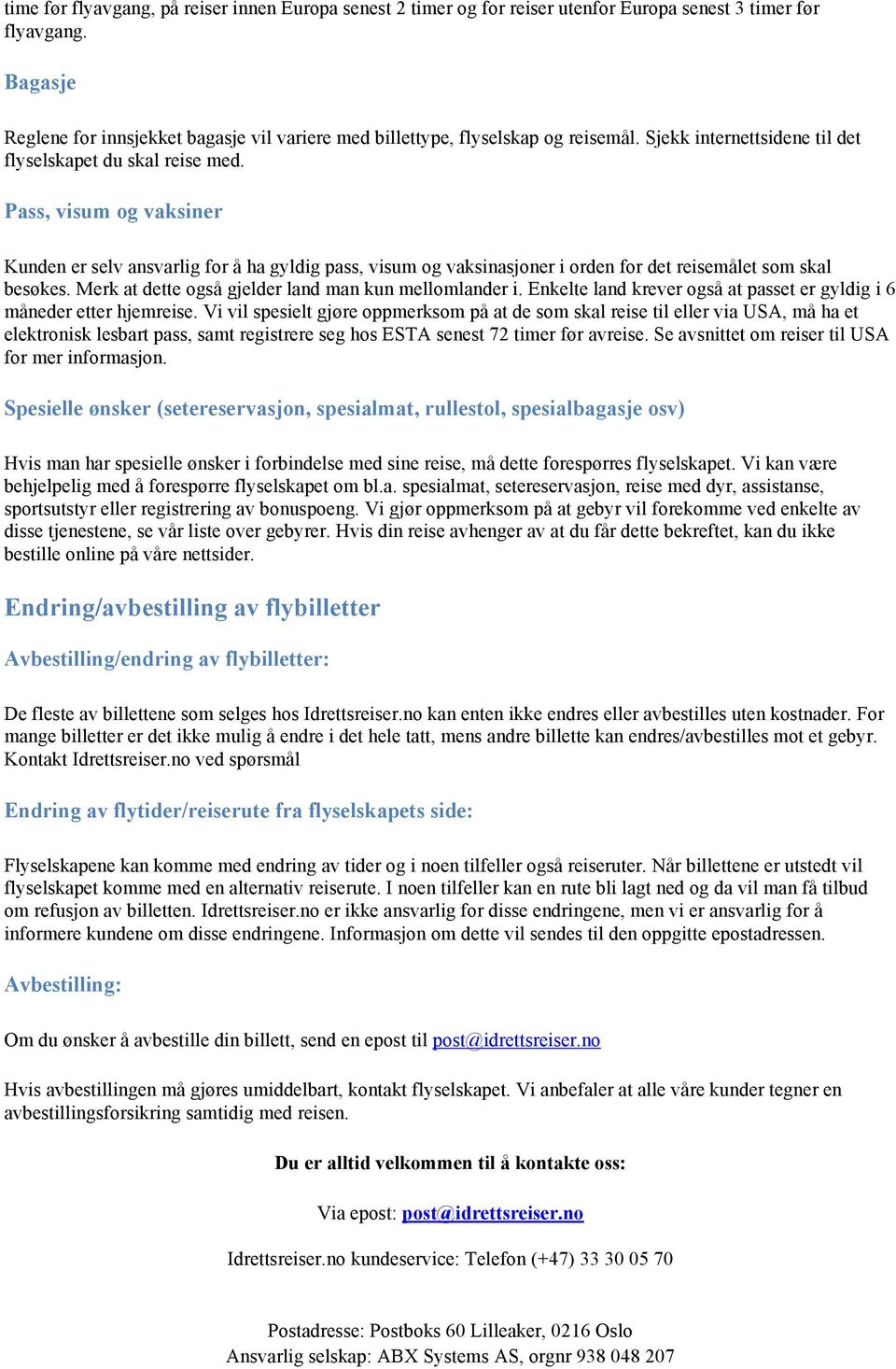 Reisevilkår for bestilling hos Idrettsreiser.no Innhold - PDF Free Download