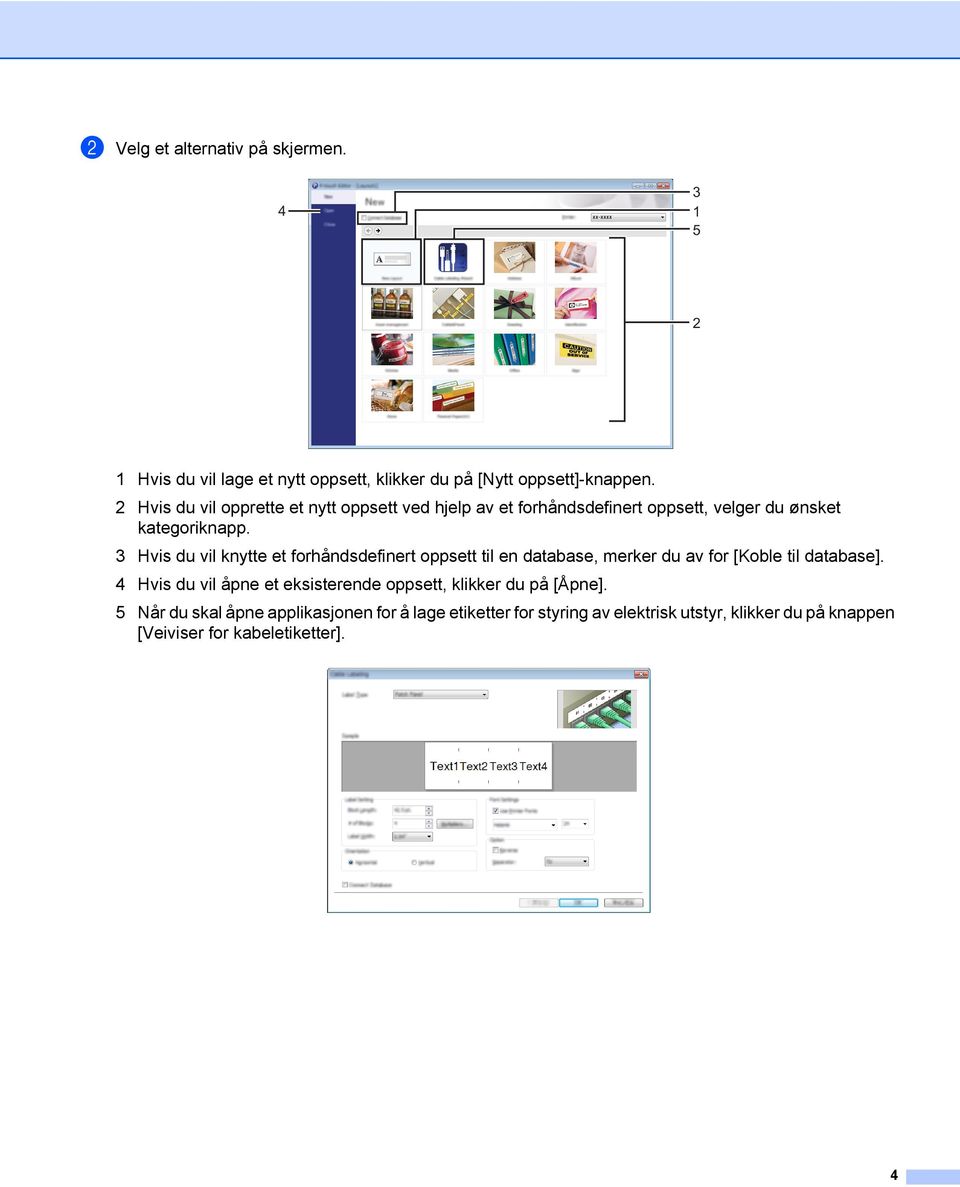 3 Hvis du vil knytte et forhåndsdefinert oppsett til en database, merker du av for [Koble til database].