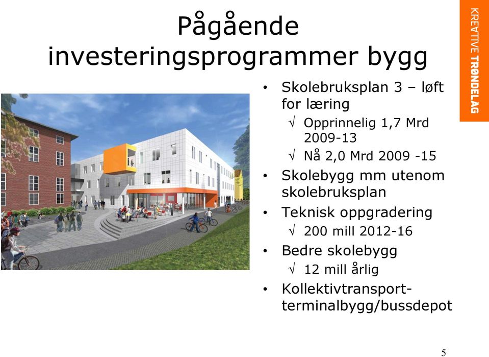 mm utenom skolebruksplan Teknisk oppgradering 200 mill 2012-16