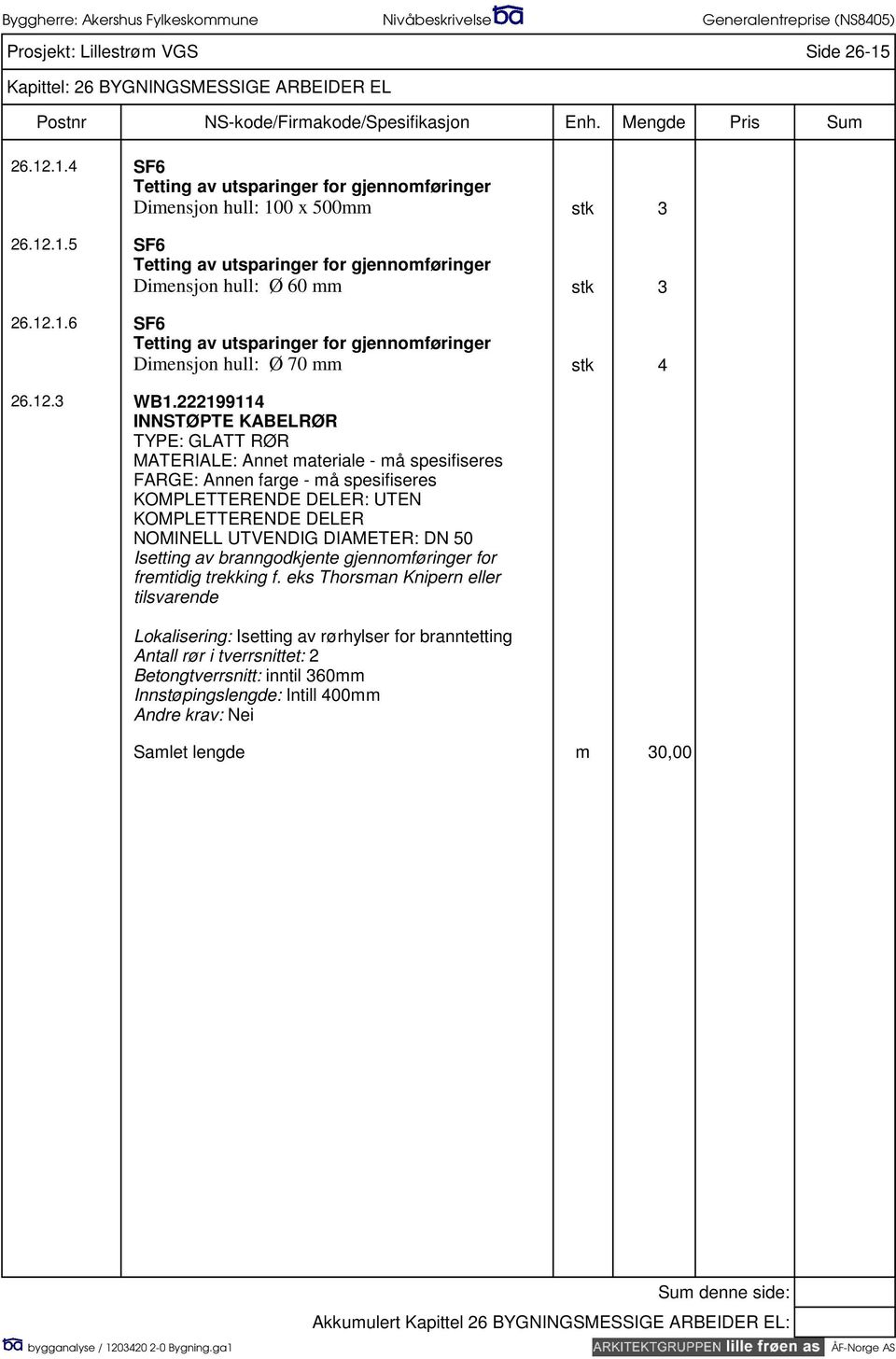 222199114 INNSTØPTE KABELRØR TYPE: GLATT RØR MATERIALE: Annet materiale - må spesifiseres FARGE: Annen farge - må spesifiseres KOMPLETTERENDE DELER: UTEN KOMPLETTERENDE DELER NOMINELL UTVENDIG