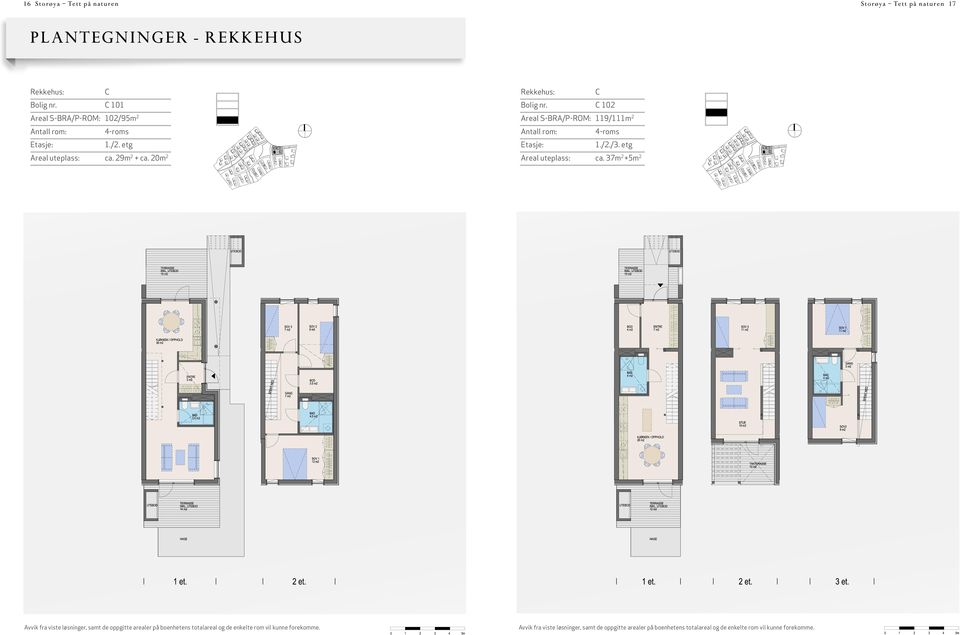 /2. etg Areal uteplass: ca. 29m 2 + ca. 20m 2 Rekkehus: C Bolig nr.