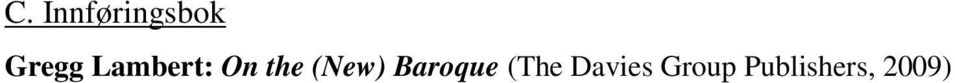 (New) Baroque (The