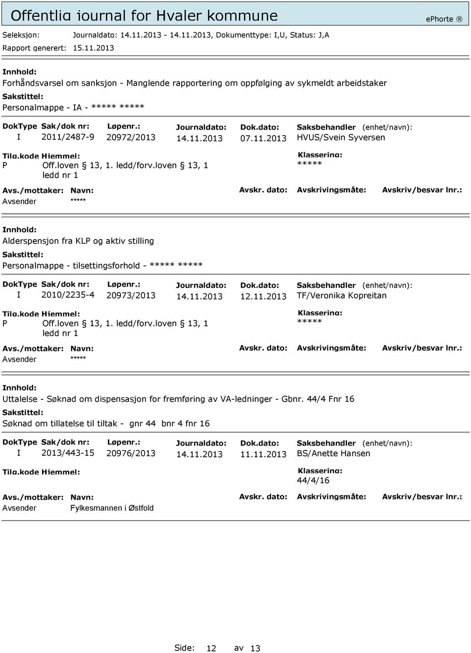 11.2013 TF/Veronika Kopreitan P Uttalelse - Søknad om dispensasjon for fremføring av VA-ledninger - Gbnr.