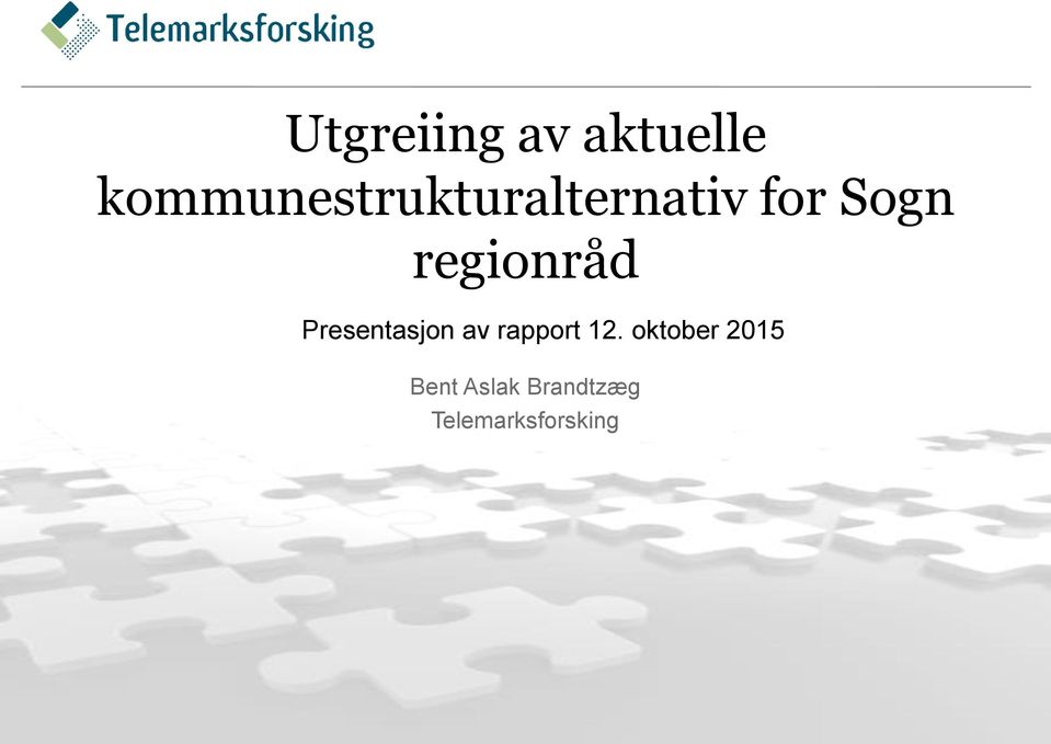 regionråd Presentasjon av rapport 12.