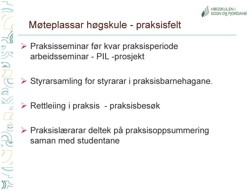 styrarar i praksisbarnehagane.