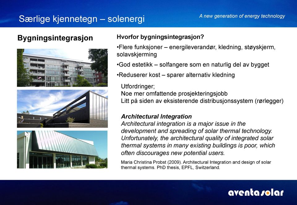 Aventa AS. A new generation of energy technology. Solvarme Regulering og  måling Varmelagring - PDF Free Download