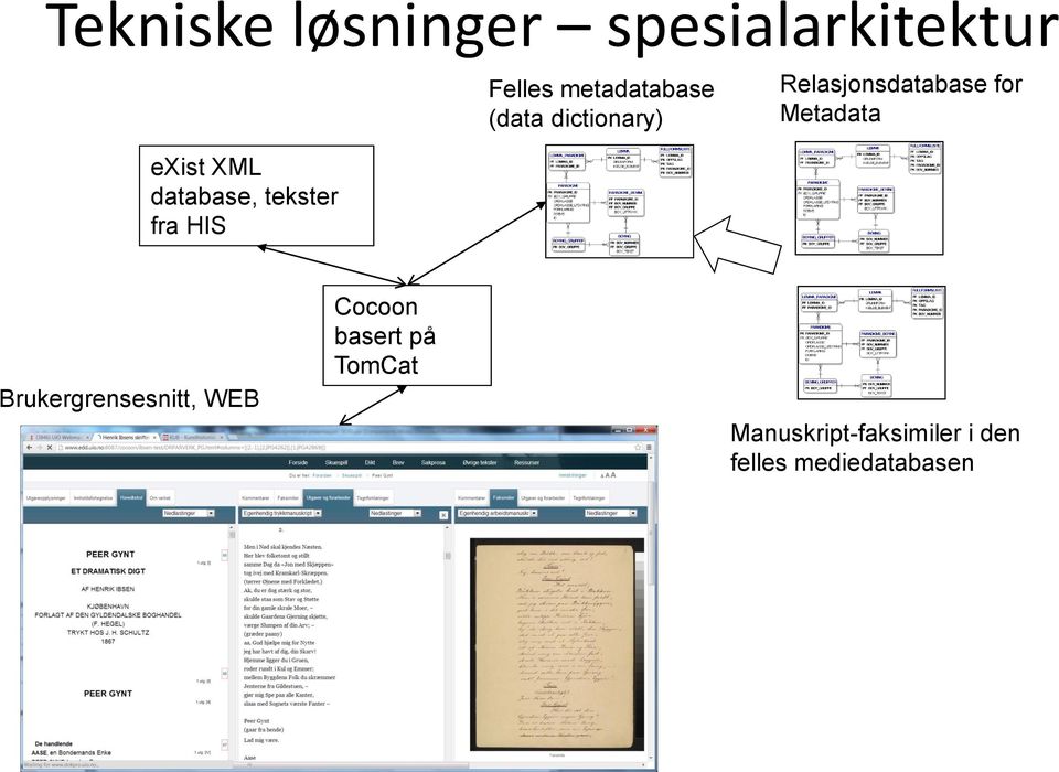 database, tekster fra HIS Brukergrensesnitt, WEB Cocoon