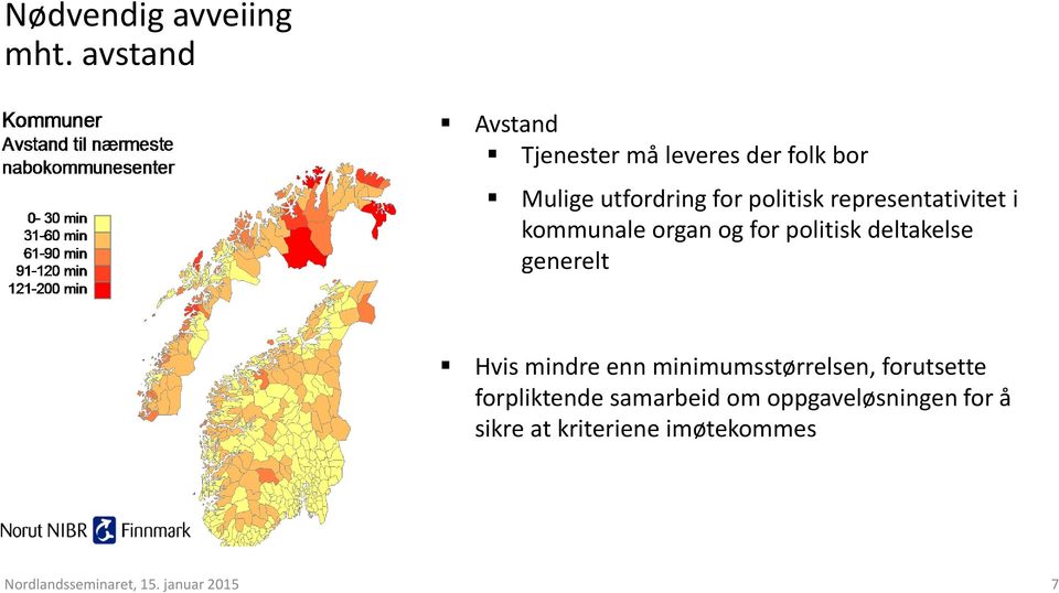 representativitet i kommunale organ og for politisk deltakelse generelt Hvis mindre