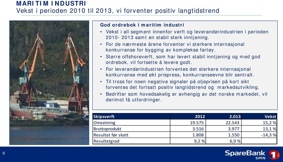 Større offshoreverft, som har levert stabil inntjening og med god ordrebok, vil fortsette å levere godt.