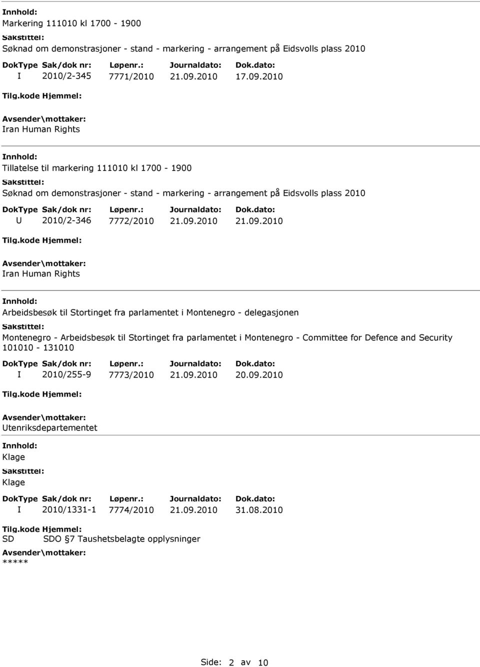 Stortinget fra parlamentet i Montenegro - delegasjonen Montenegro - Arbeidsbesøk til Stortinget fra parlamentet i Montenegro -