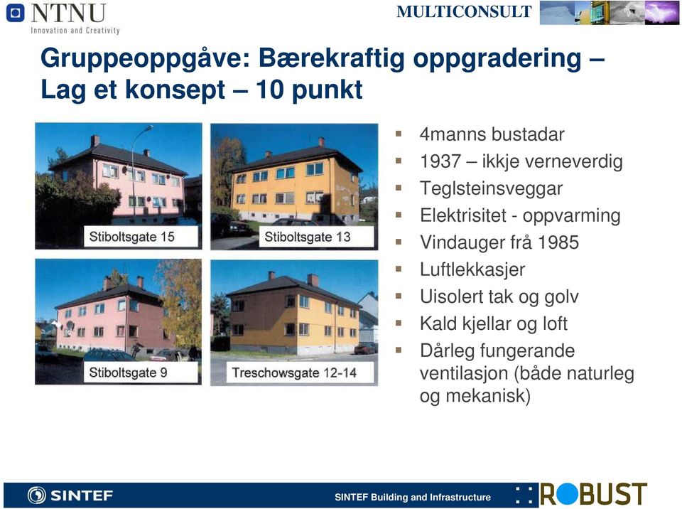 Vindauger frå 1985 Luftlekkasjer Uisolert tak og golv Kald kjellar og loft