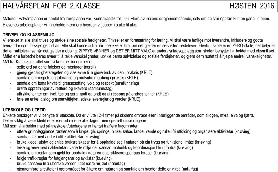 Trivsel er en forutsetning for læring. Vi skal være høflige mot hverandre, inkludere og godta hverandre som forskjellige individ.