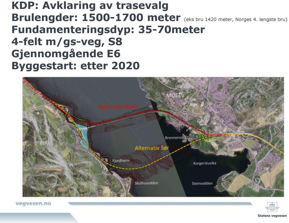 lengste bru) Fundamenteringsdyp: 35-70meter