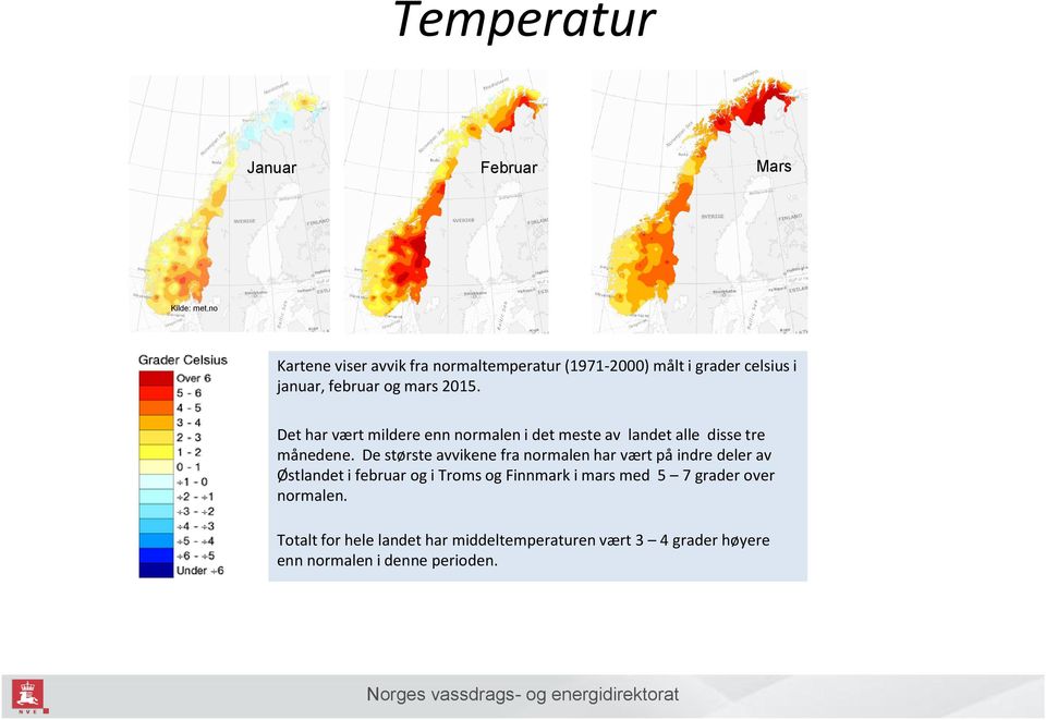 Det har vært mildere enn normalen i det meste av landet alle disse tre månedene.