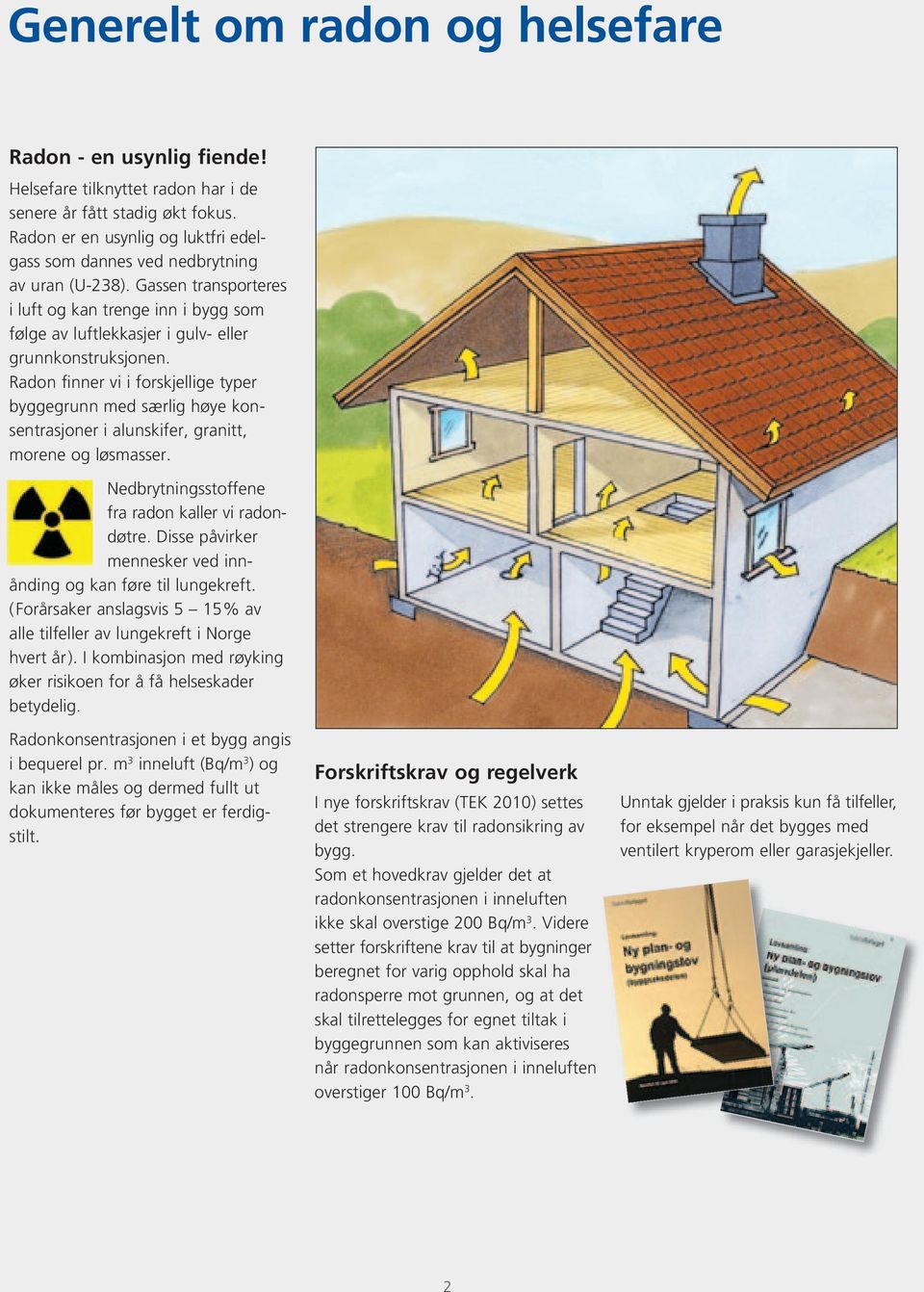 Radon finner vi i forskjellige typer byggegrunn med særlig høye konsentrasjoner i alunskifer, granitt, morene og løsmasser. Nedbrytningsstoffene fra radon kaller vi radondøtre.