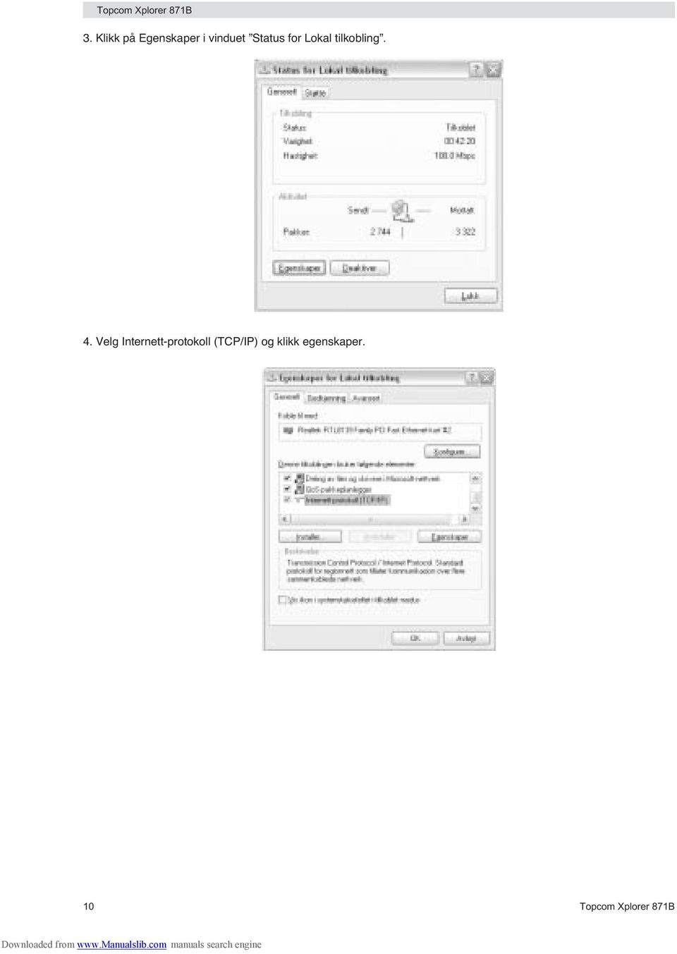 Velg Internett-protokoll (TCP/IP)