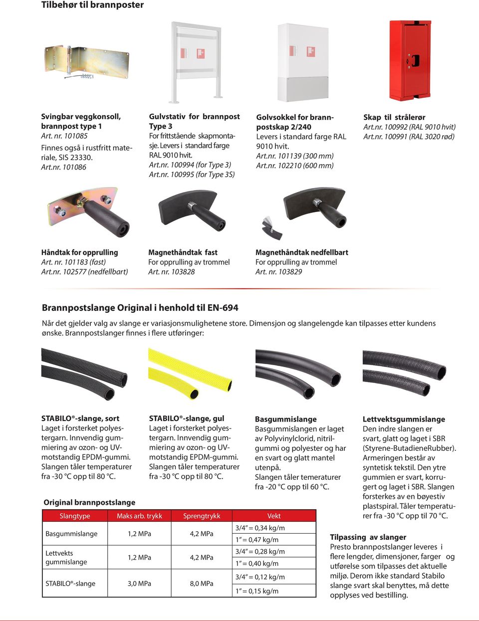 nr. 100992 (RAL 9010 hvit) Art.nr. 100991 (RAL 3020 rød) Håndtak for opprulling 101183 (fast) Art.nr. 102577 (nedfellbart) Magnethåndtak fast For opprulling av trommel 103828 Magnethåndtak