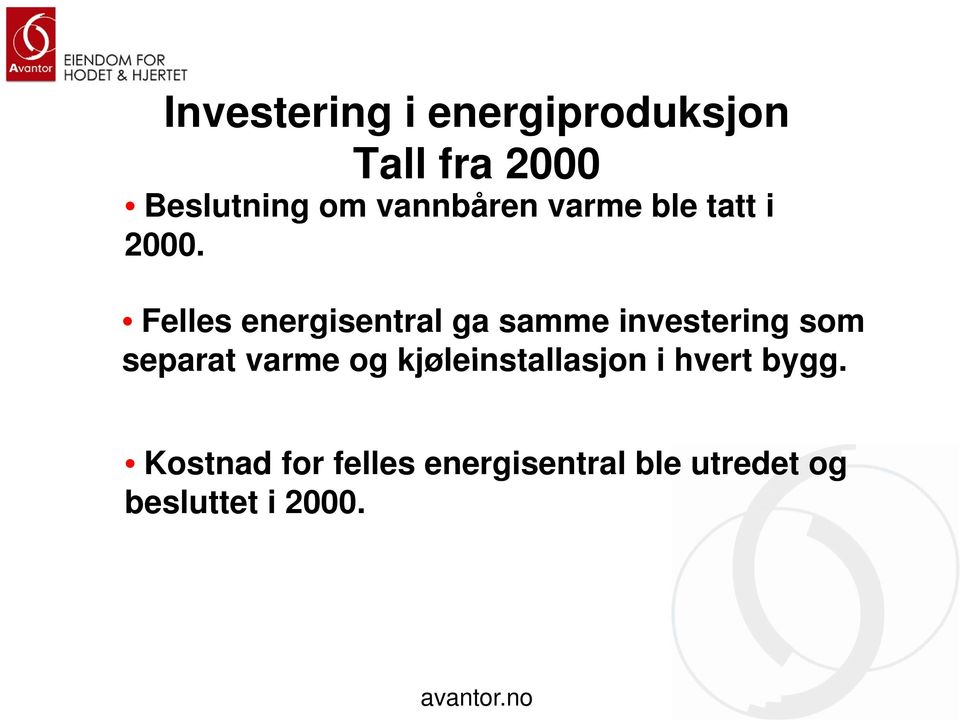 Felles energisentral ga samme investering som separat varme og