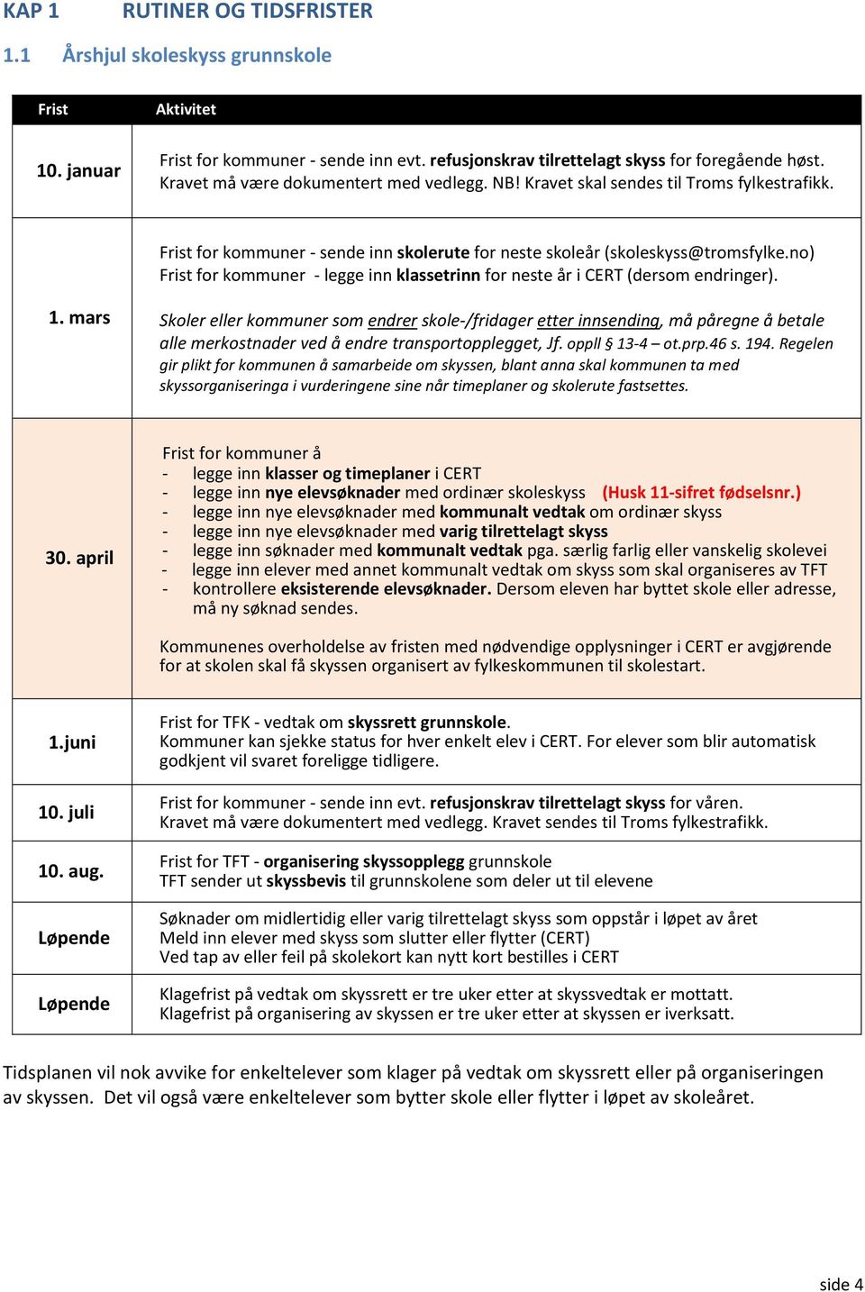 no) Frist for kommuner - legge inn klassetrinn for neste år i CERT (dersom endringer). 1.