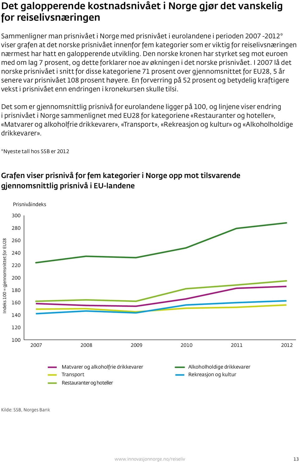 Den norske kronen har styrket seg mot euroen med om lag 7 prosent, og dette forklarer noe av økningen i det norske prisnivået.