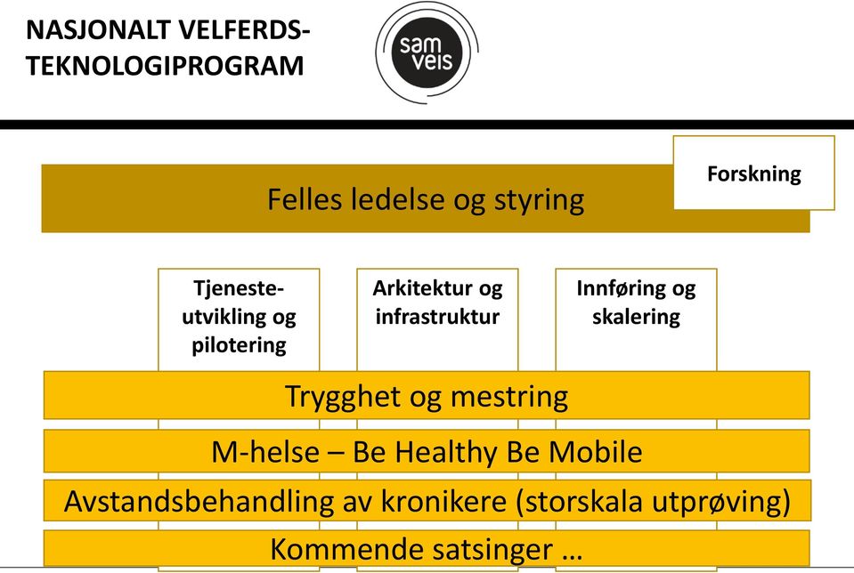 Innføring og skalering Trygghet og mestring M-helse Be Healthy Be