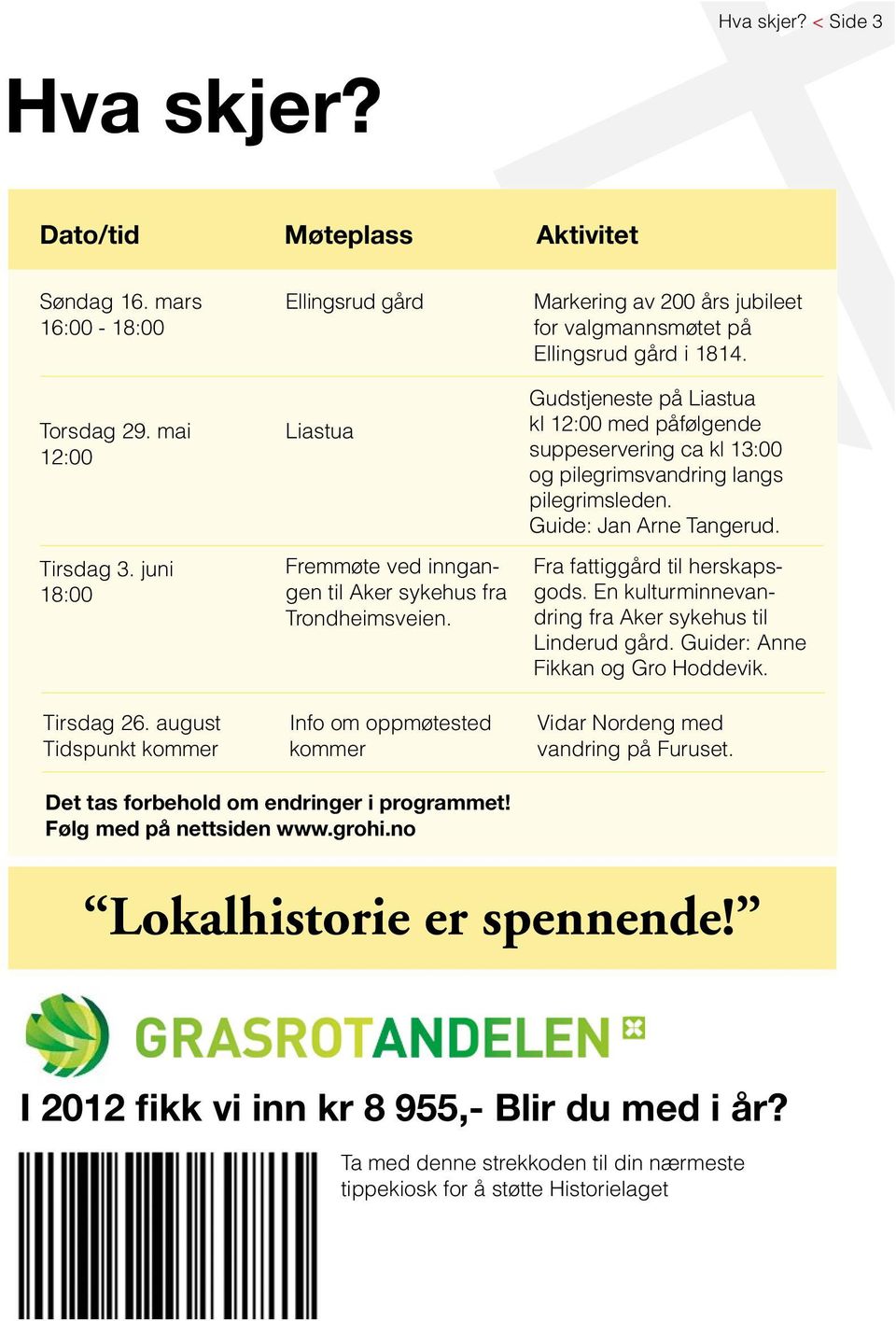 Info om oppmøtested kommer Markering av 200 års jubileet for valgmannsmøtet på Ellingsrud gård i 1814.