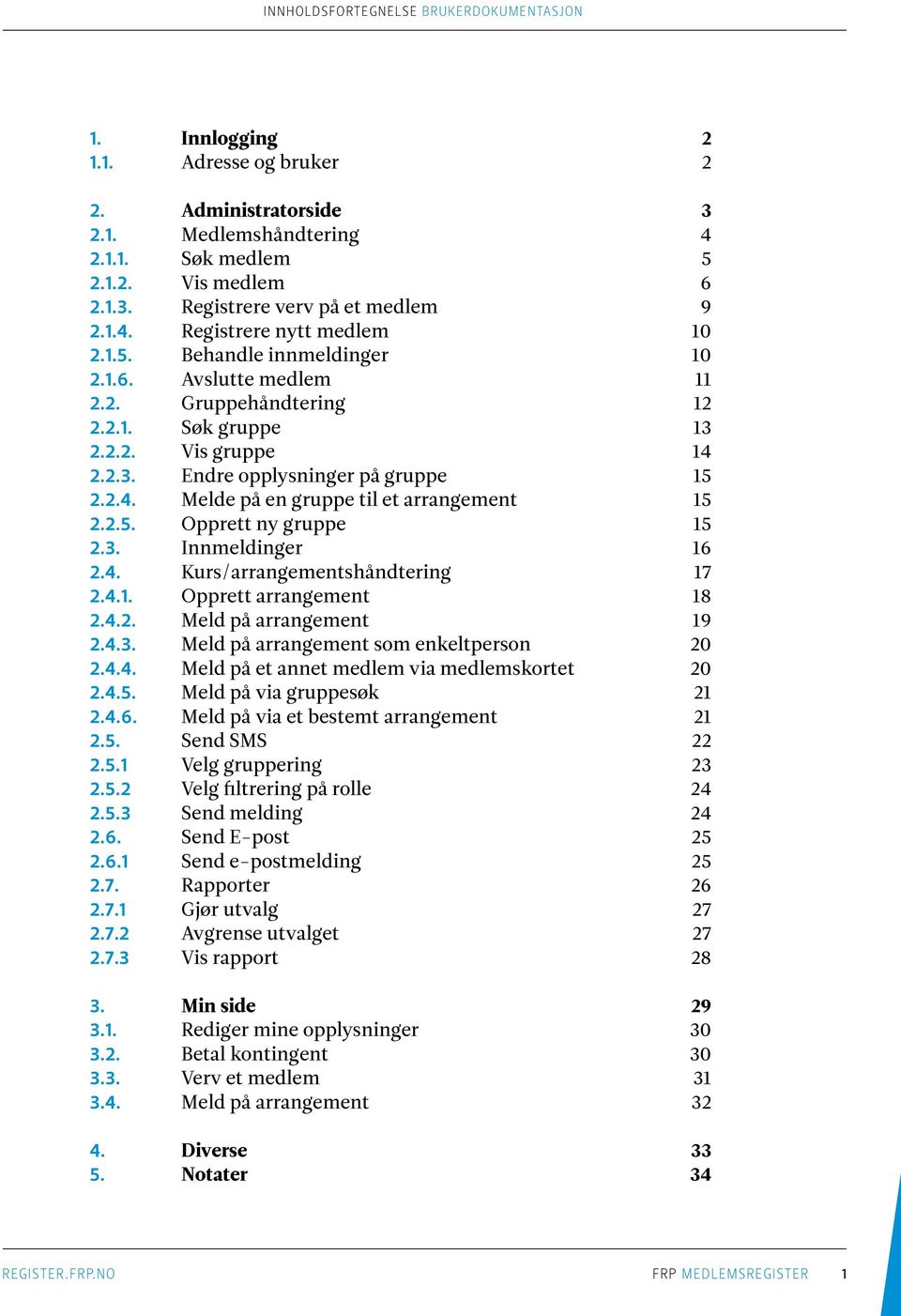 2.5. Opprett ny gruppe 15 2.3. Innmeldinger 16 2.4. Kurs/arrangementshåndtering 17 2.4.1. Opprett arrangement 18 2.4.2. Meld på arrangement 19 2.4.3. Meld på arrangement som enkeltperson 20 2.4.4. Meld på et annet medlem via medlemskortet 20 2.