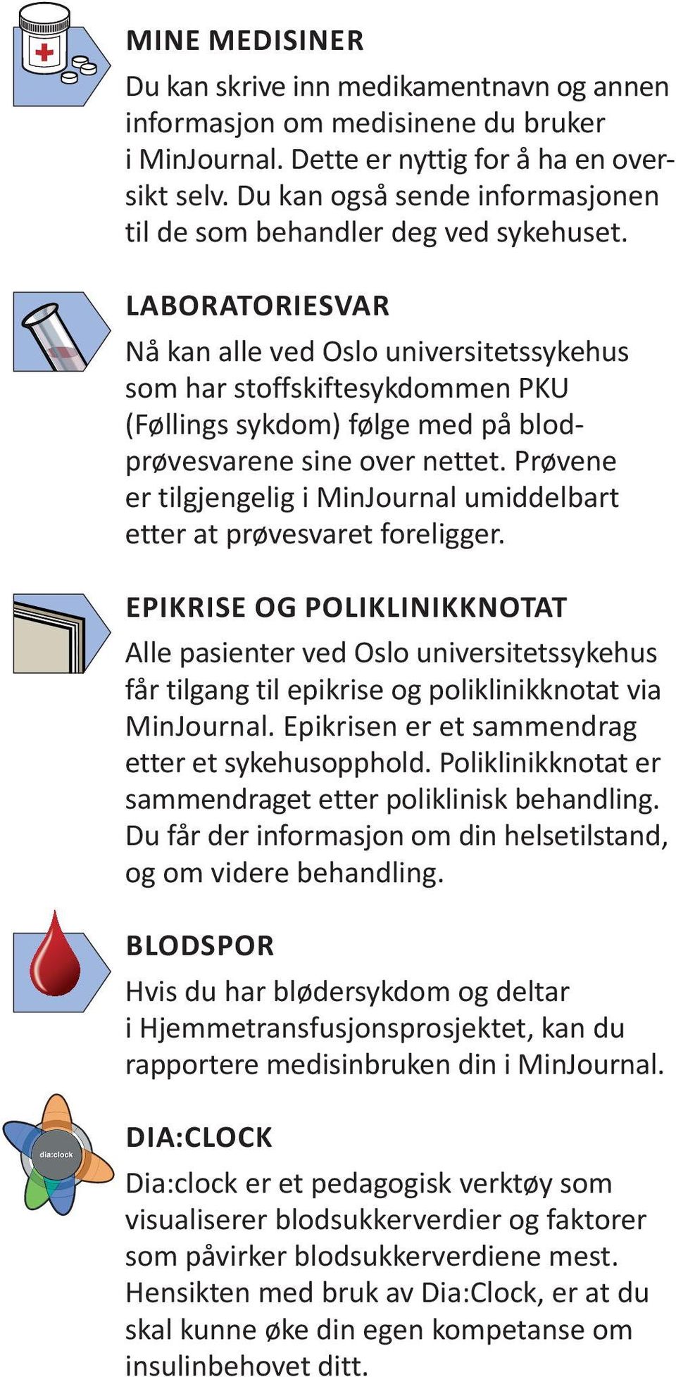 LABOrATOriESVAr Nå kan alle ved Oslo universitetssykehus som har stoffskiftesykdommen PKU (Føllings sykdom) følge med på blodprøvesvarene sine over nettet.