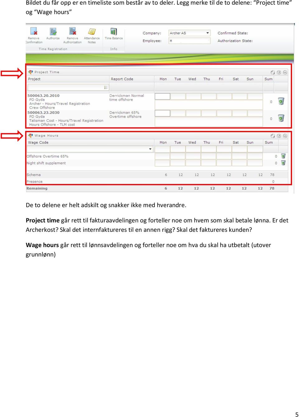 Project time går rett til fakturaavdelingen og forteller noe om hvem som skal betale lønna. Er det Archerkost?