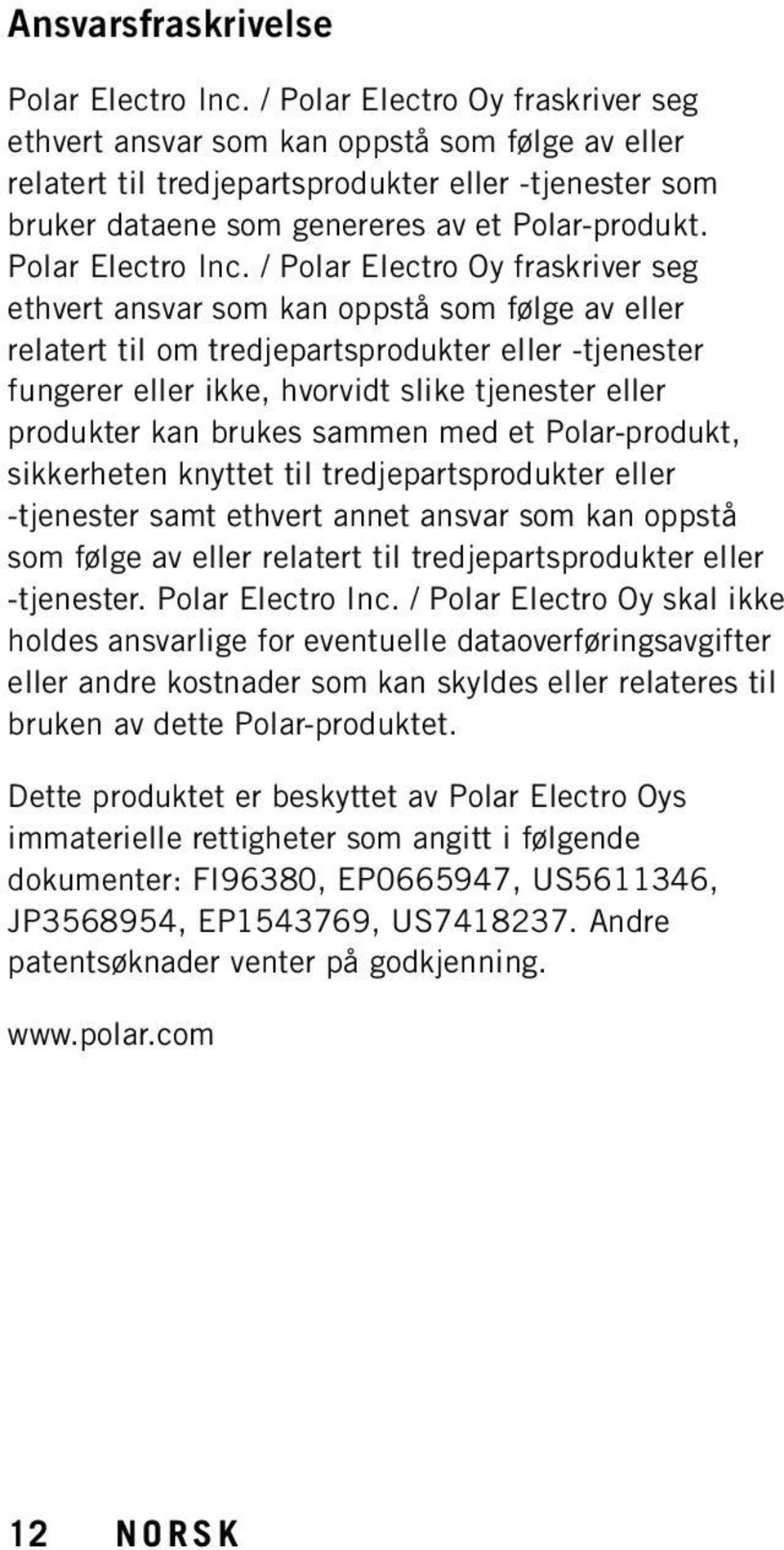 Polar Electro Inc.