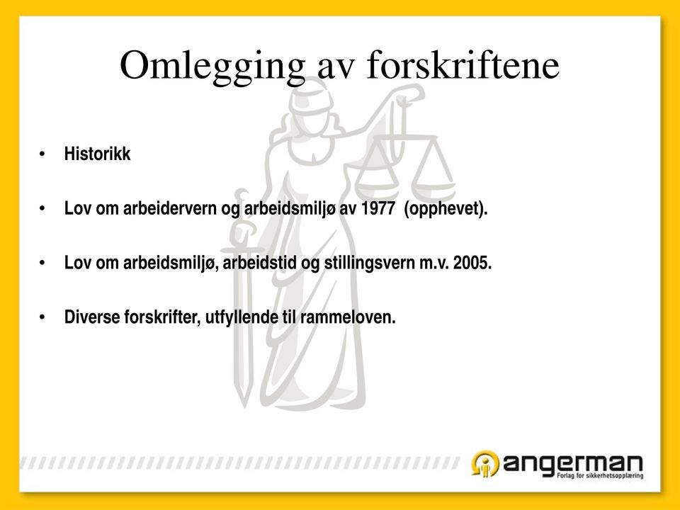 Lov om arbeidsmiljø, arbeidstid og stillingsvern