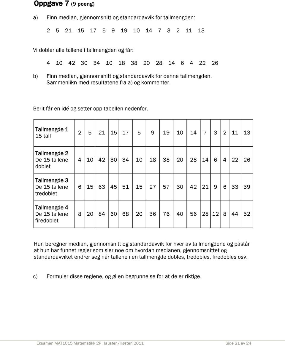 Tallmengde 1 15 tall 5 1 15 17 5 9 19 10 14 7 3 11 13 Tallmengde De 15 tallene doblet Tallmengde 3 De 15 tallene tredoblet Tallmengde 4 De 15 tallene firedoblet 4 10 4 30 34 10 18 38 0 8 14 6 4 6 6