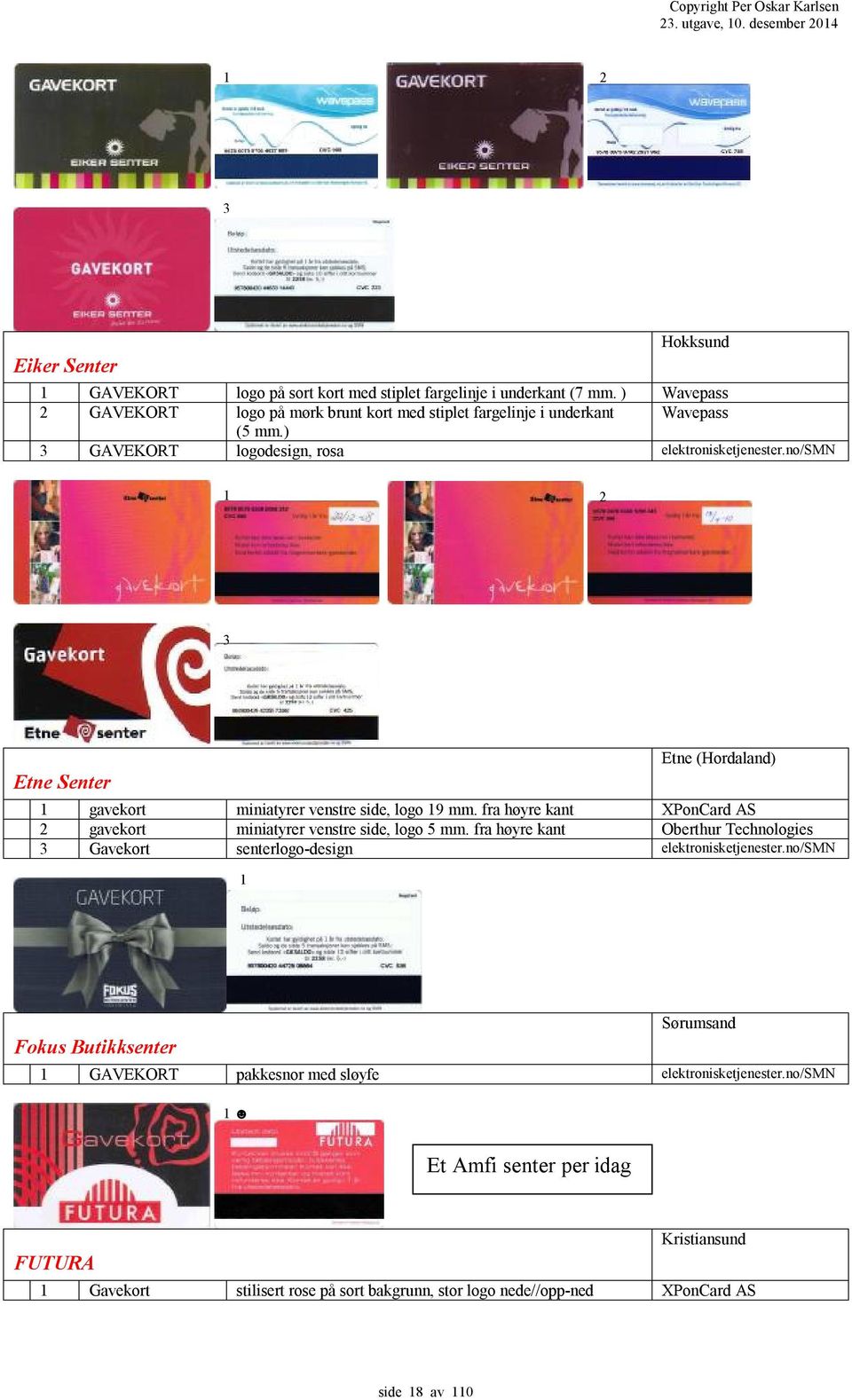 no/smn 3 Etne Senter Etne (Hordaland) gavekort miniatyrer venstre side, logo 9 mm. fra høyre kant XPonCard AS gavekort miniatyrer venstre side, logo 5 mm.