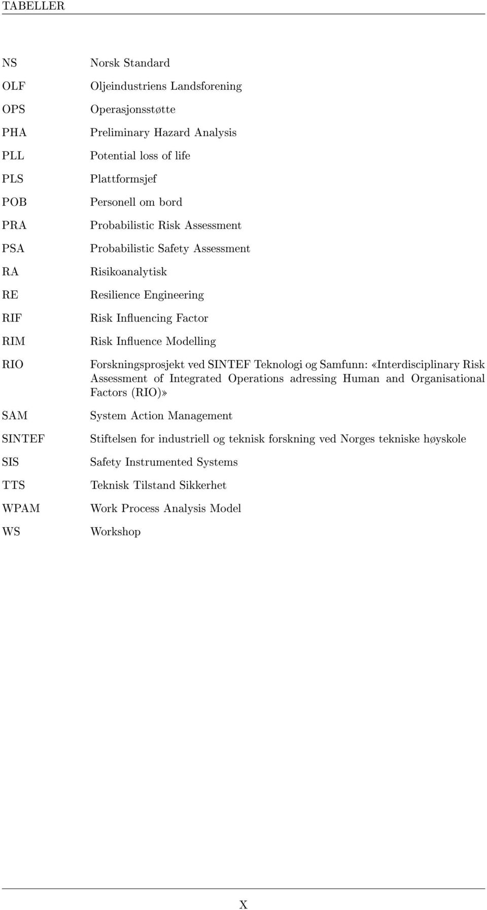 Inuence Modelling Forskningsprosjekt ved SINTEF Teknologi og Samfunn: Interdisciplinary Risk Assessment of Integrated Operations adressing Human and Organisational Factors (RIO)