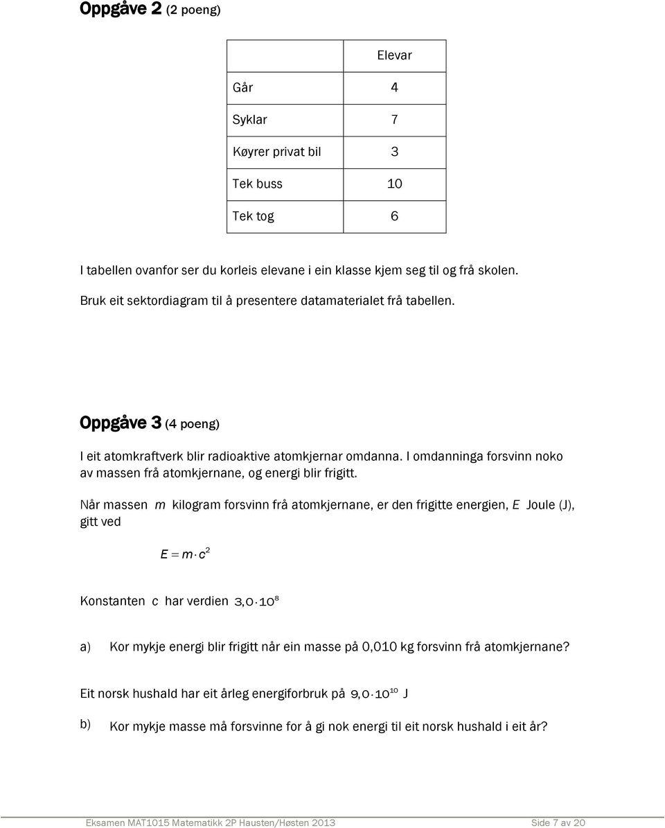 I omdanninga forsvinn noko av massen frå atomkjernane, og energi blir frigitt.