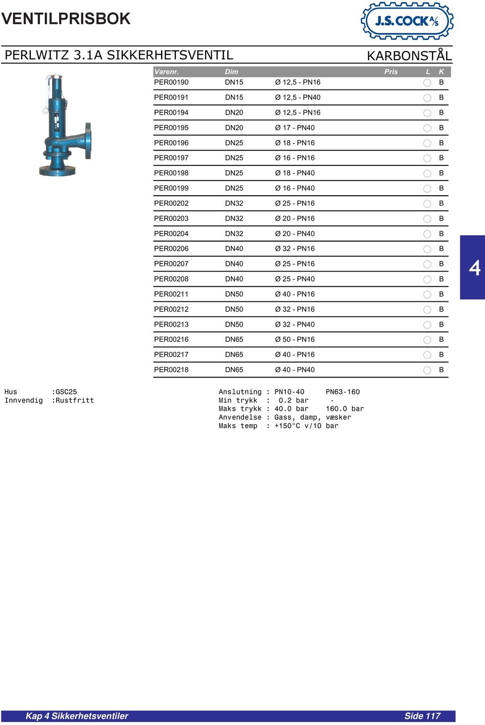 B PER00198 DN25 Ø 18 - PN0 B PER00199 DN25 Ø 16 - PN0 B PER00202 DN32 Ø 25 - PN16 B PER00203 DN32 Ø 20 - PN16 B PER0020 DN32 Ø 20 - PN0 B PER00206 DN0 Ø 32 - PN16 B PER00207 DN0 Ø 25 - PN16 B