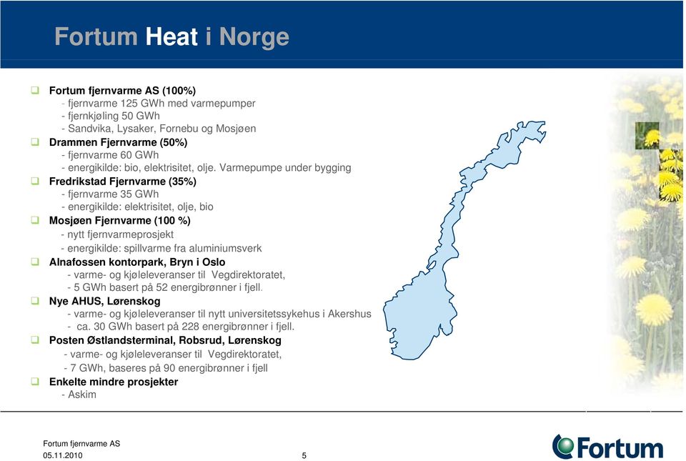 Varmepumpe under bygging Fredrikstad d Fjernvarme (35%) - fjernvarme 35 GWh - energikilde: elektrisitet, olje, bio Mosjøen Fjernvarme (100 %) - nytt fjernvarmeprosjekt - energikilde: spillvarme fra