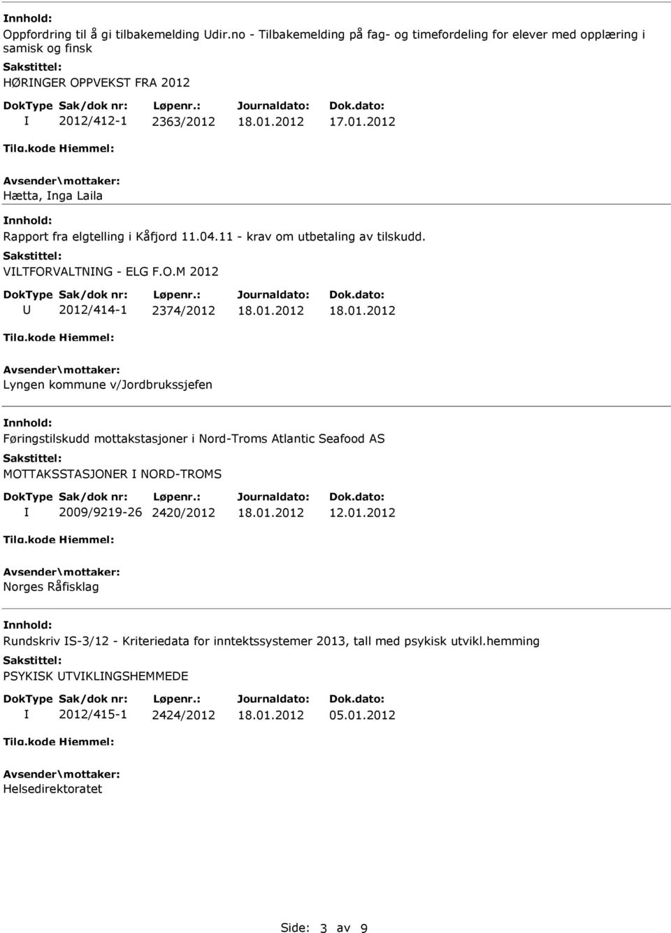 elgtelling i Kåfjord 11.04.11 - krav om utbetaling av tilskudd. VLTFOR