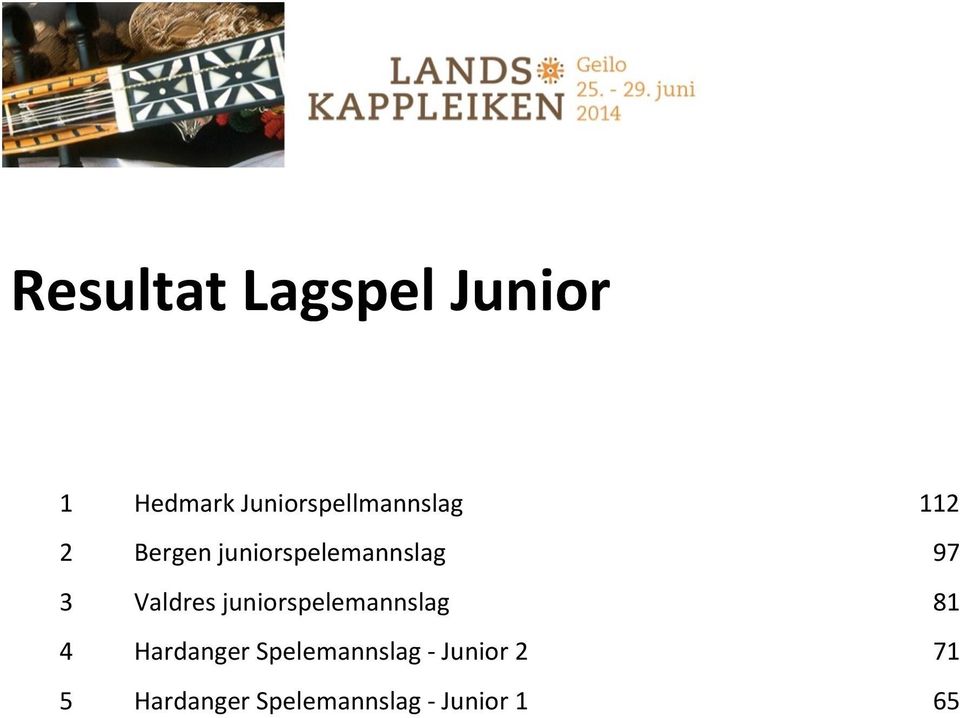 juniorspelemannslag 97 3 Valdres