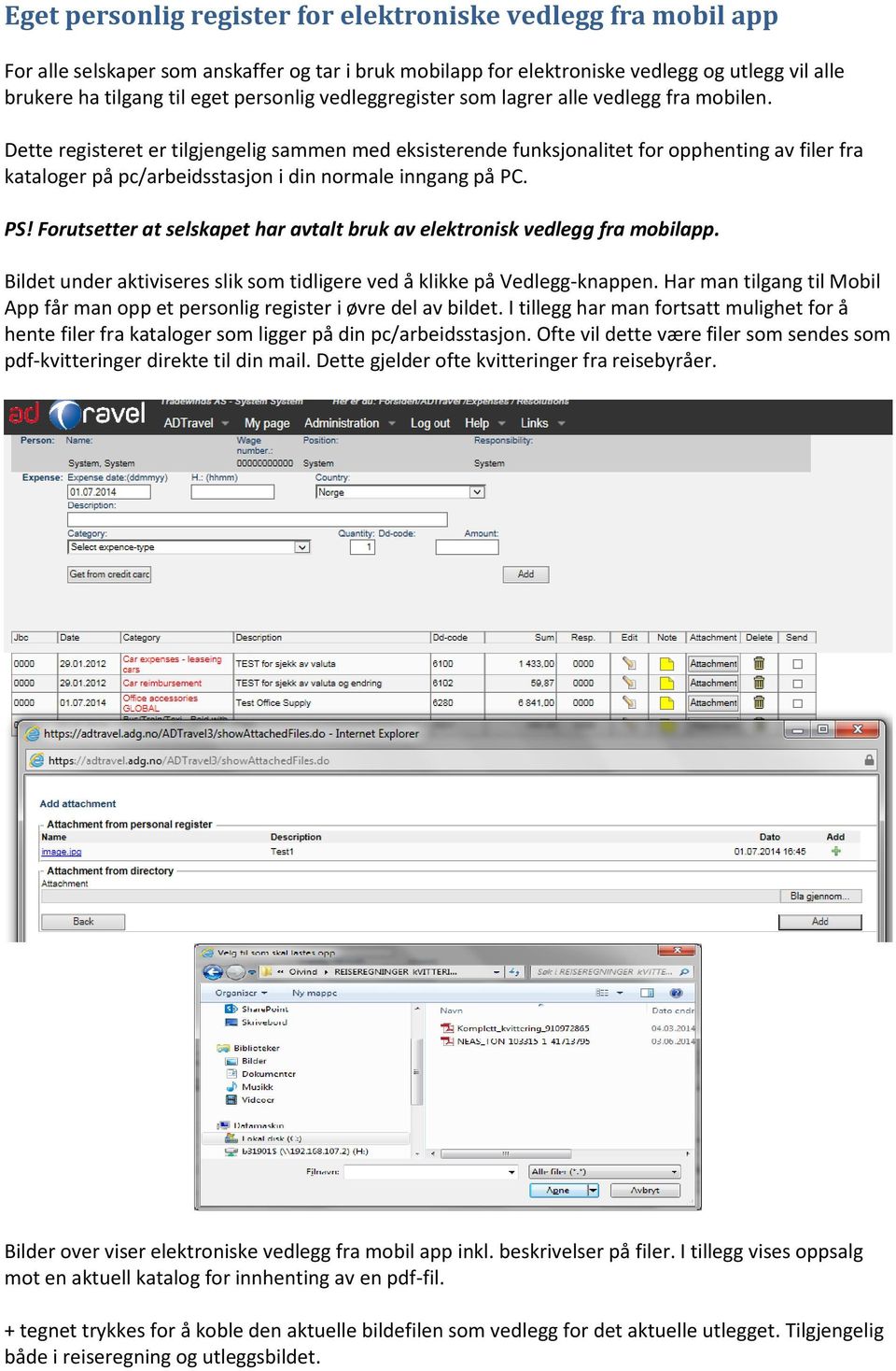 Dette registeret er tilgjengelig sammen med eksisterende funksjonalitet for opphenting av filer fra kataloger på pc/arbeidsstasjon i din normale inngang på PC. PS!